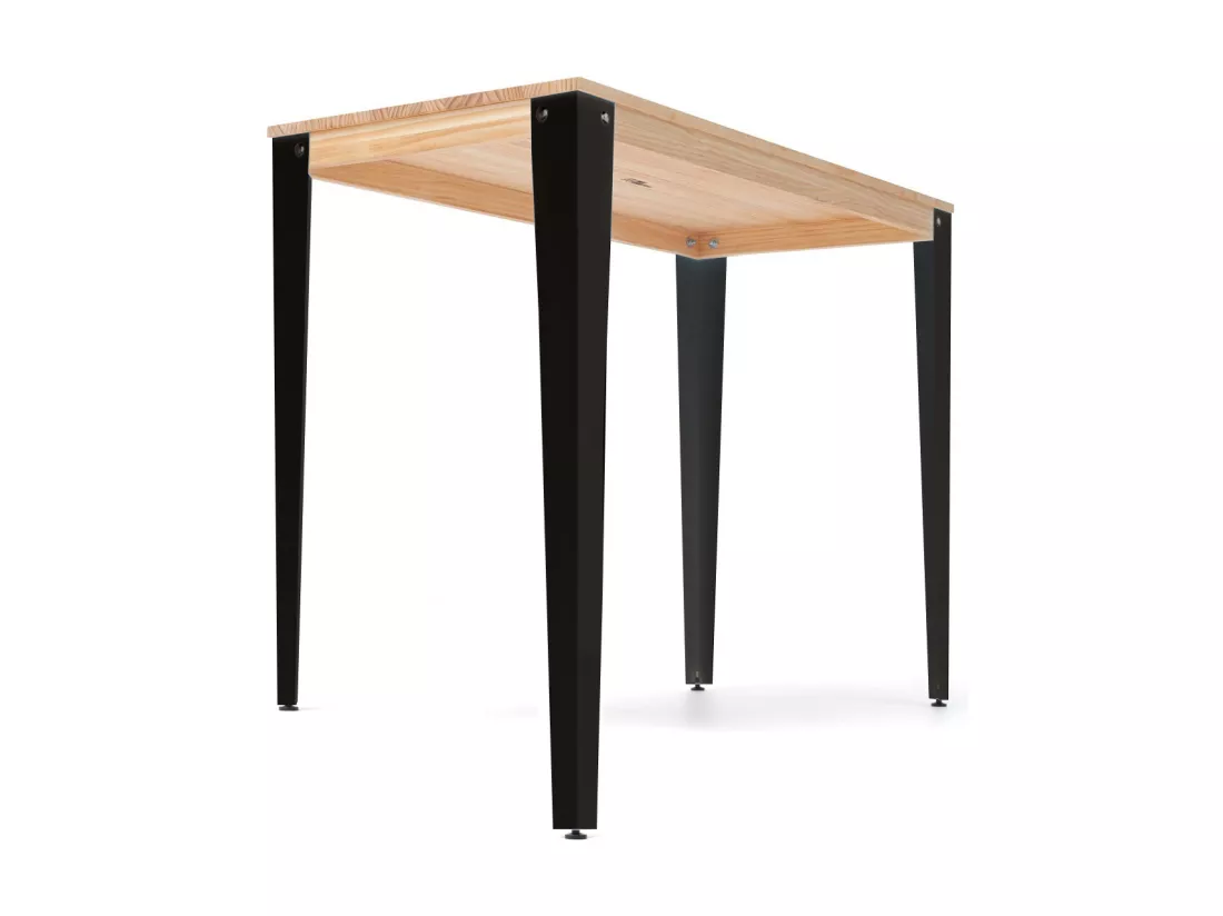 Table Mange debout Lunds 39x70x110cm Noir-Naturel. Box Furniture