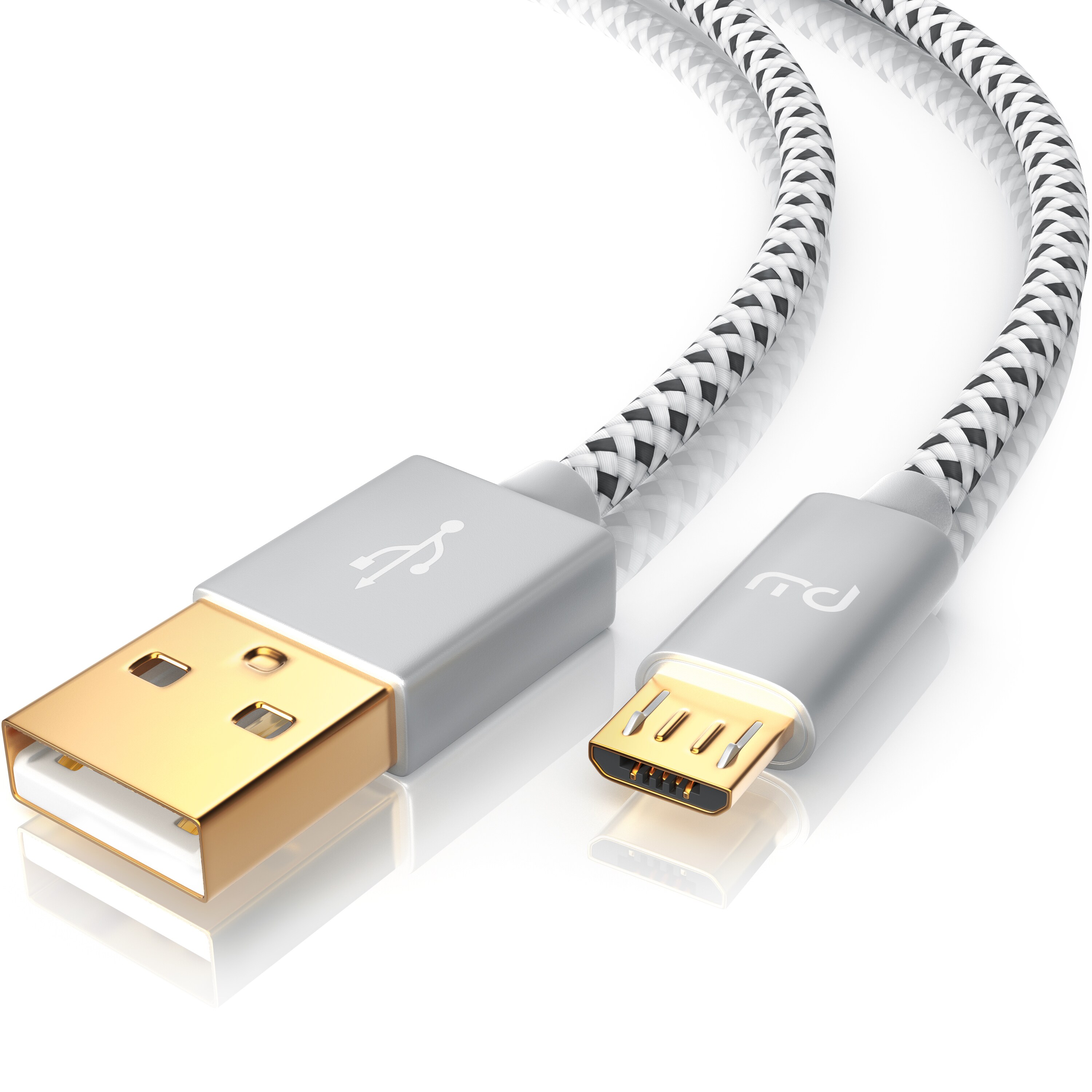 Primewire Premium Micro USB 2,4A Schnellladekabel - Nylonkabel Metallstecker - High Speed Ladekabel / Datenkabel - 5m