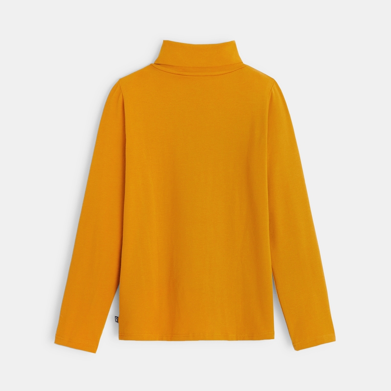 T-shirt col roulé manches longues jaune garçon