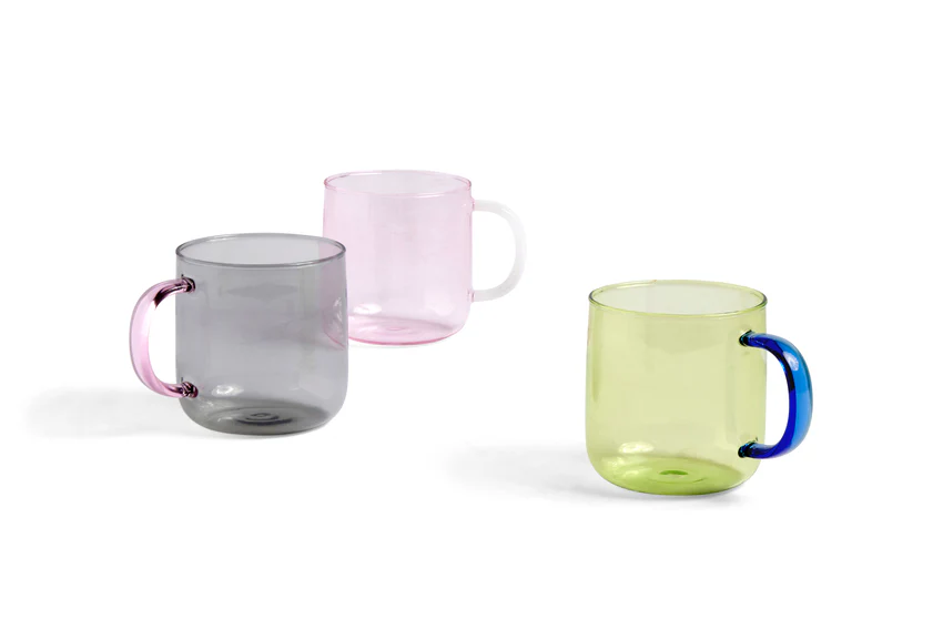 HAY  Borosilicate krus, grå - sæt af to