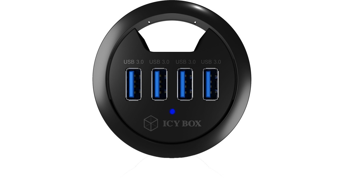 ICY BOXIB-Hub1403 usb-hub  (Zwart, 4x USB 3.0)