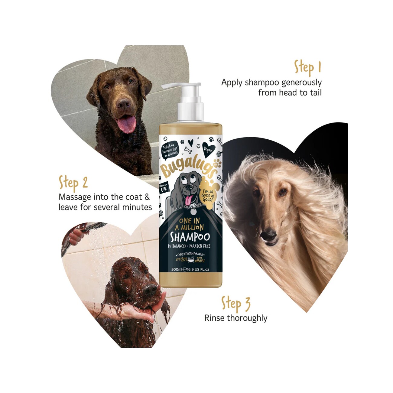 Bugalugs Hundeshampoo One In A Million 500 ml Fellpflege Delüx-Duft
