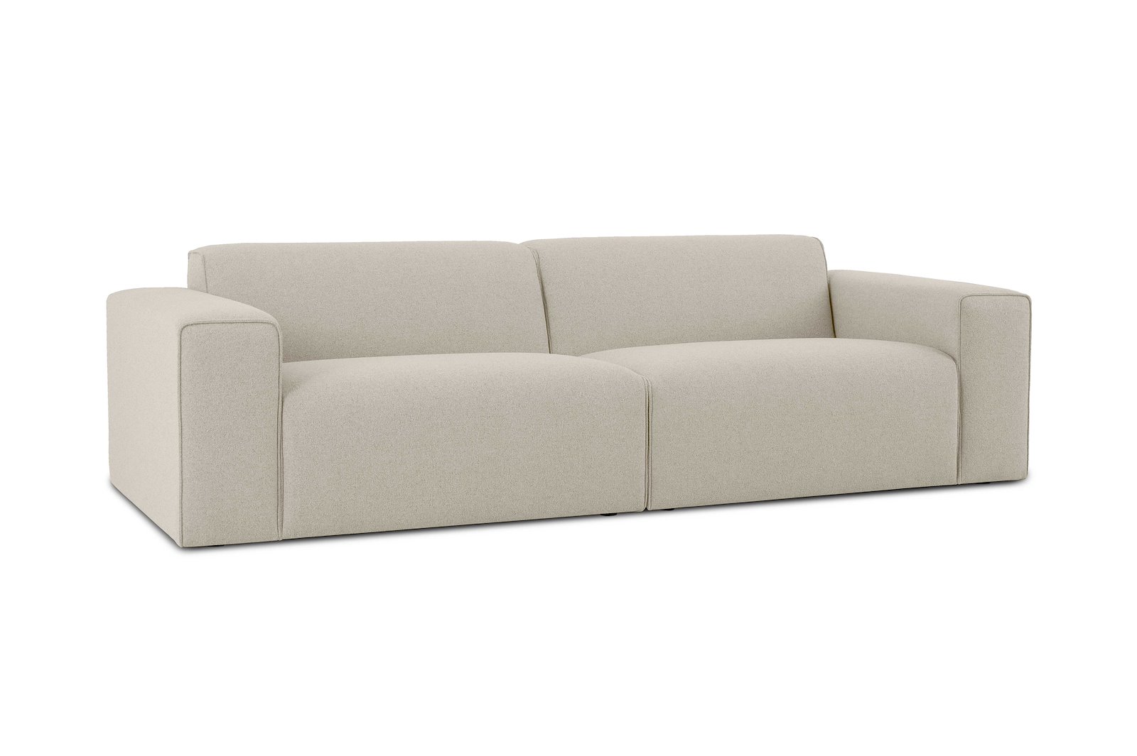 Styl 3-seter duo puter Tekstil Lombardo 14 Latte med sorte ben.