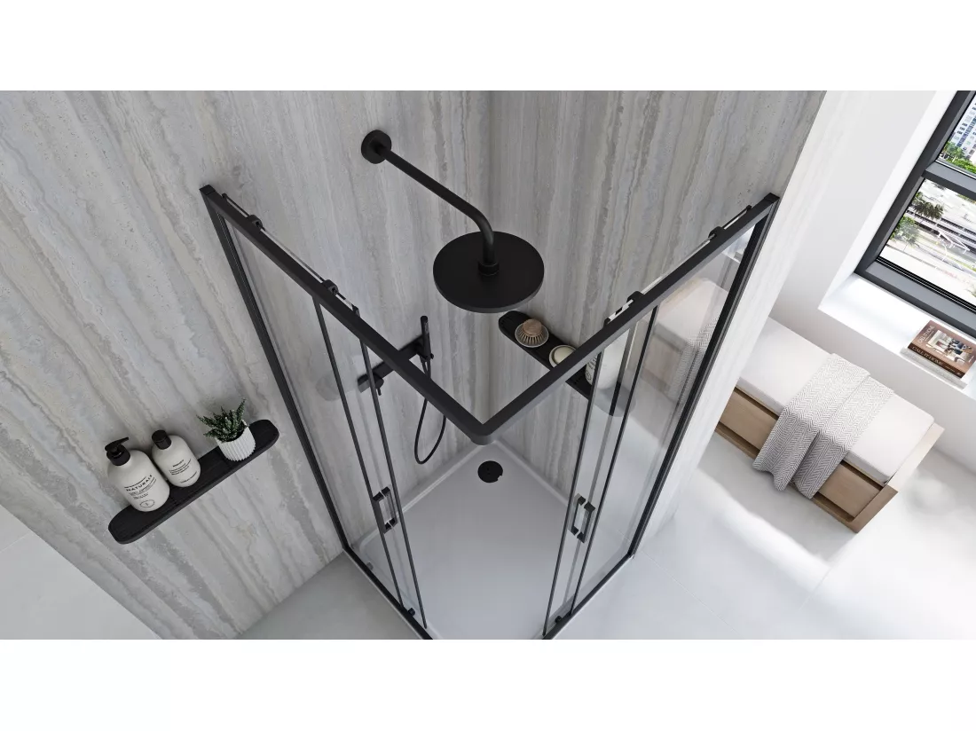 Cabine De Douche Rea City 80X80 Black