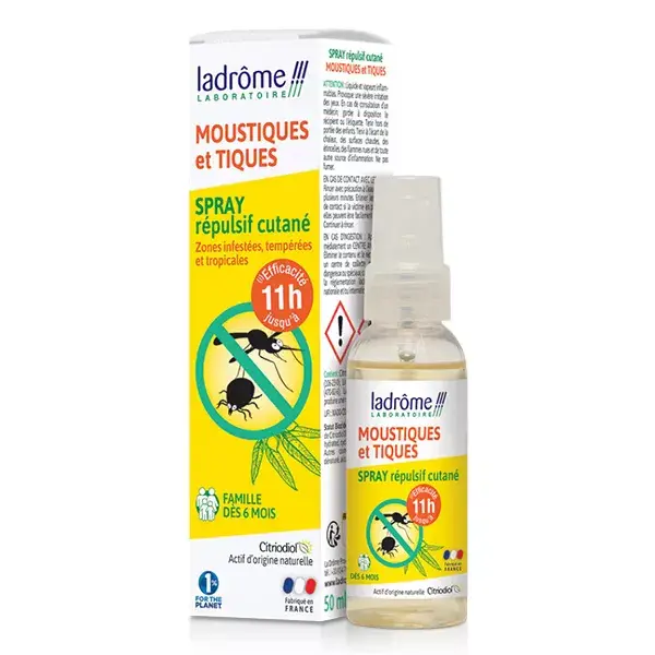 Ladrome Spray Repelente de Insetos para Verão - Anti-Mosquitos e Carrapatos - 50ml