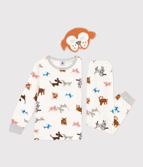 Pyjama déguisement avec un masque chien en molleton enfant