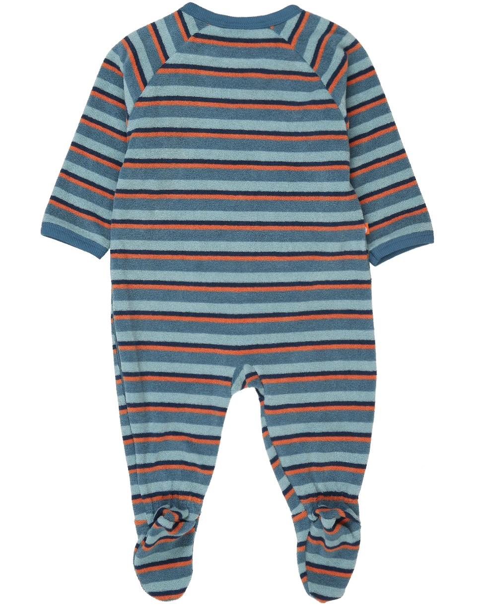 Frottee-Strampler STRIPES in bluestone