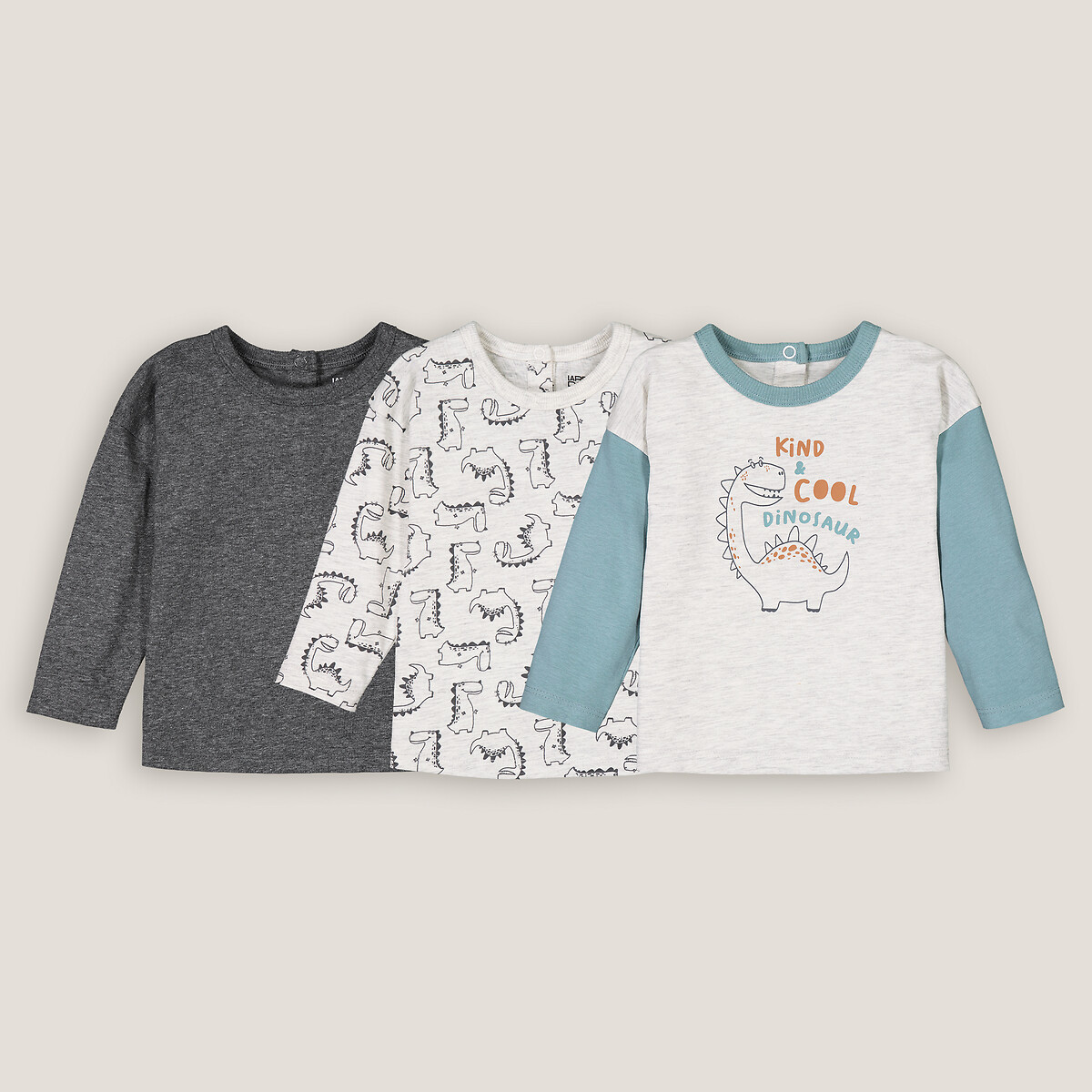 COLEÇÃO LA REDOUTE<br>Conjunto de 3 camisetas de manga comprida