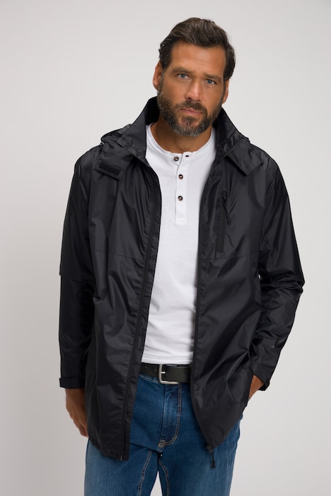 Regenjacke, wasserdicht, Kapuze, Zipper, leichtes Mesh Futter