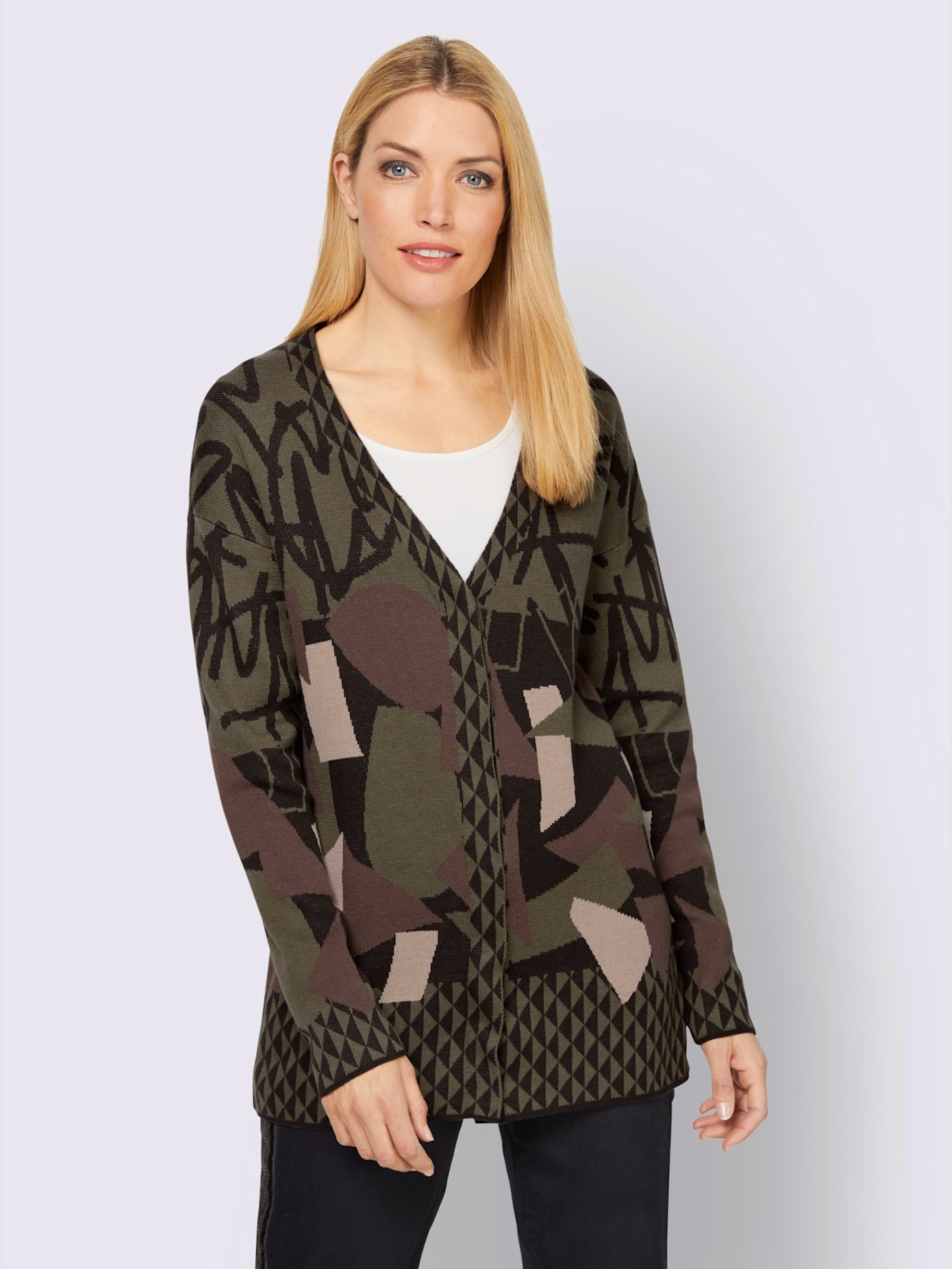 Veste en tricot superbe motif graphique