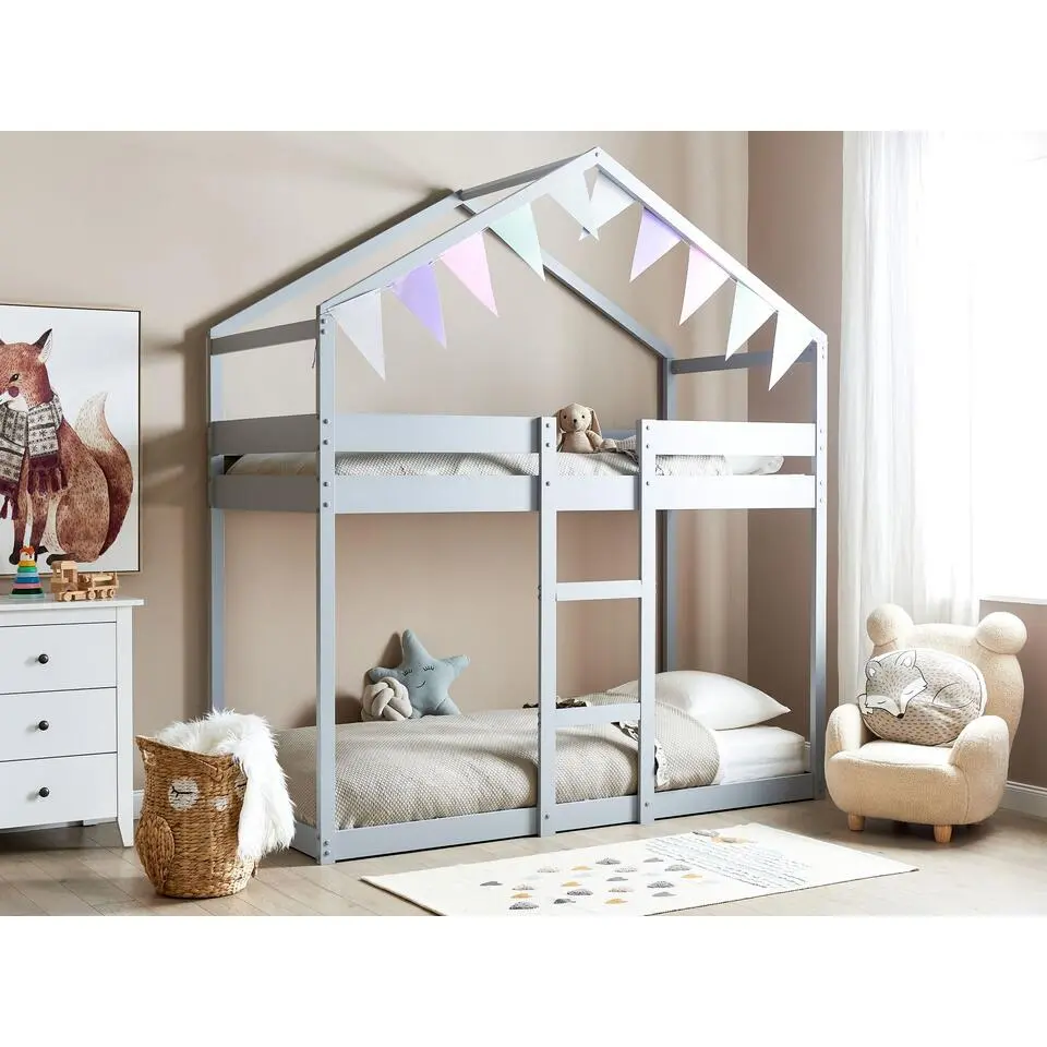LABATUT - Stapelbed - Grijs - 90 x 200 cm - Dennenhout