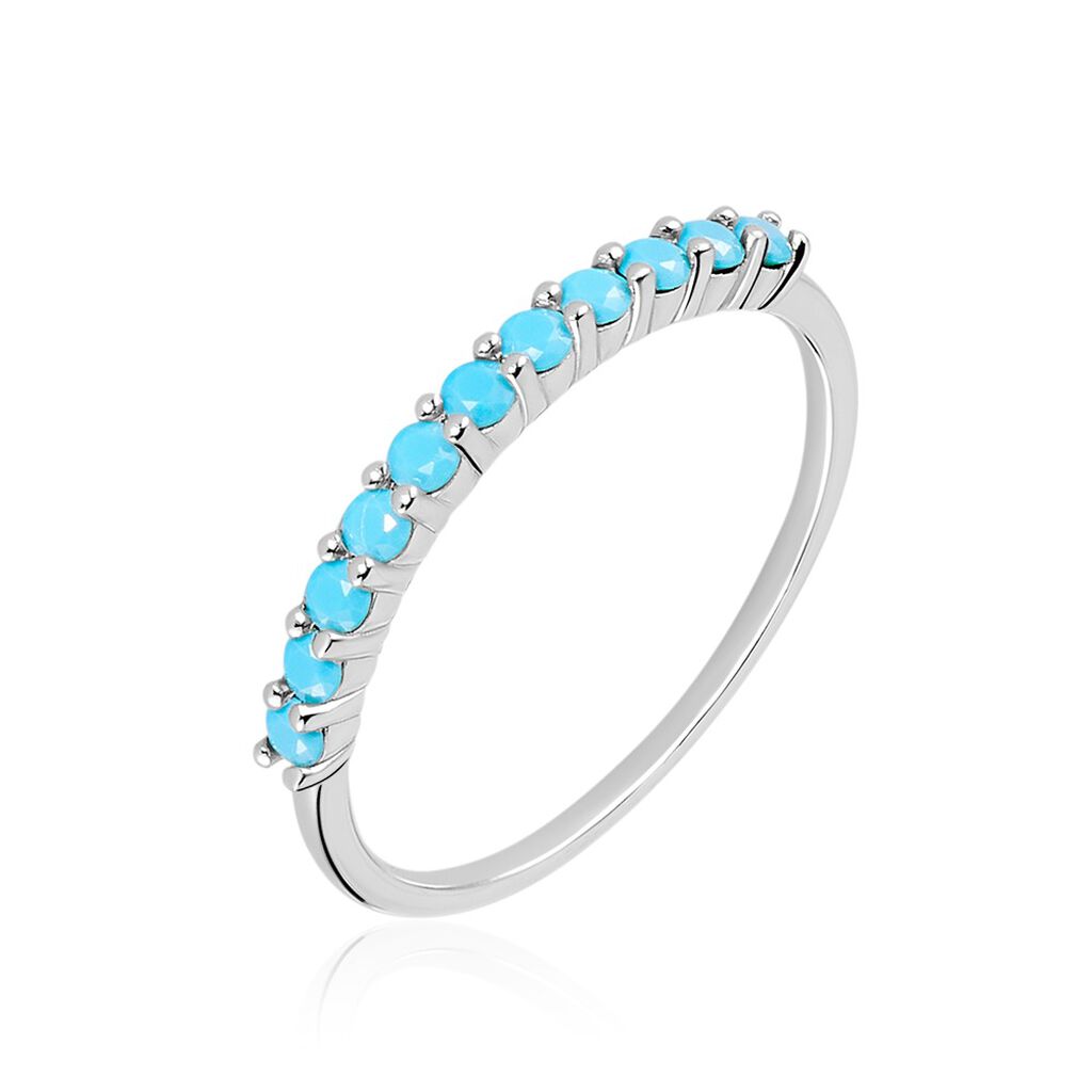 Bague Goddess Argent Blanc Turquoise
