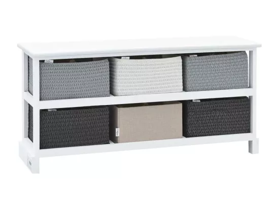 Banc de rangement 6 tiroirs Bois