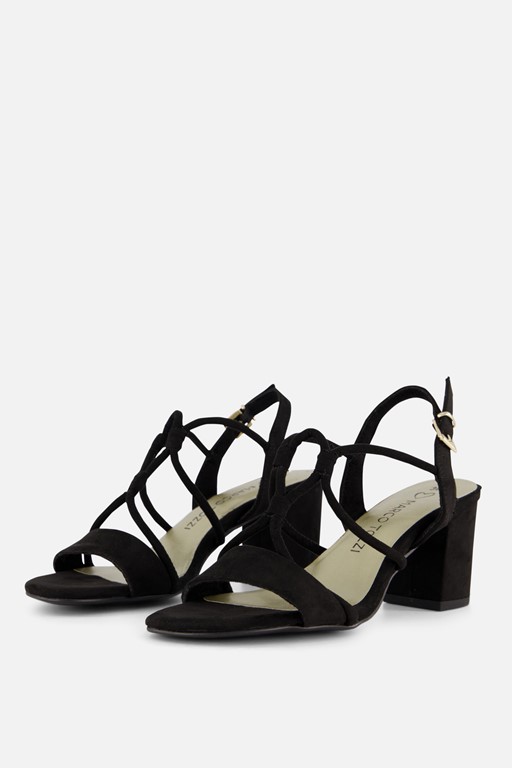 Marco Tozzi Sandalen zwart Textiel