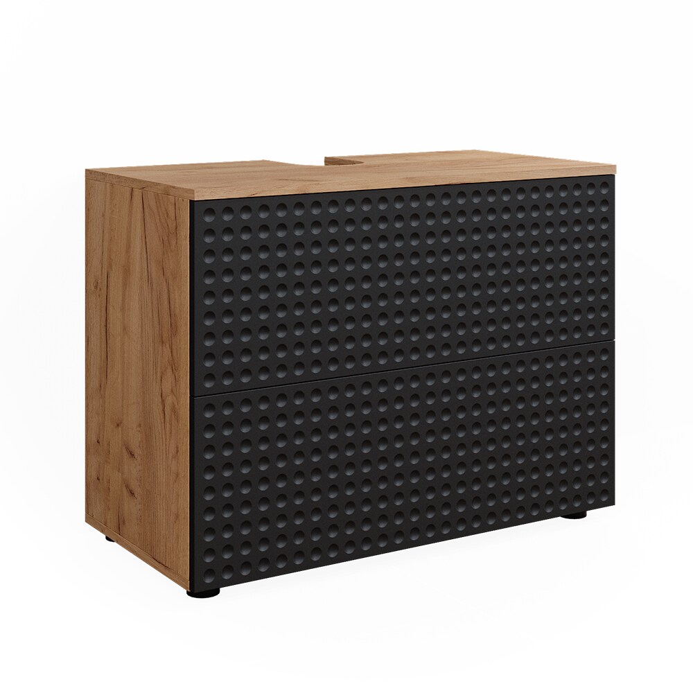 Vicco Waschbeckenunterschrank Irma Eiche Anthrazit 80 x 59 cm 2 Schubladen Badezimmer