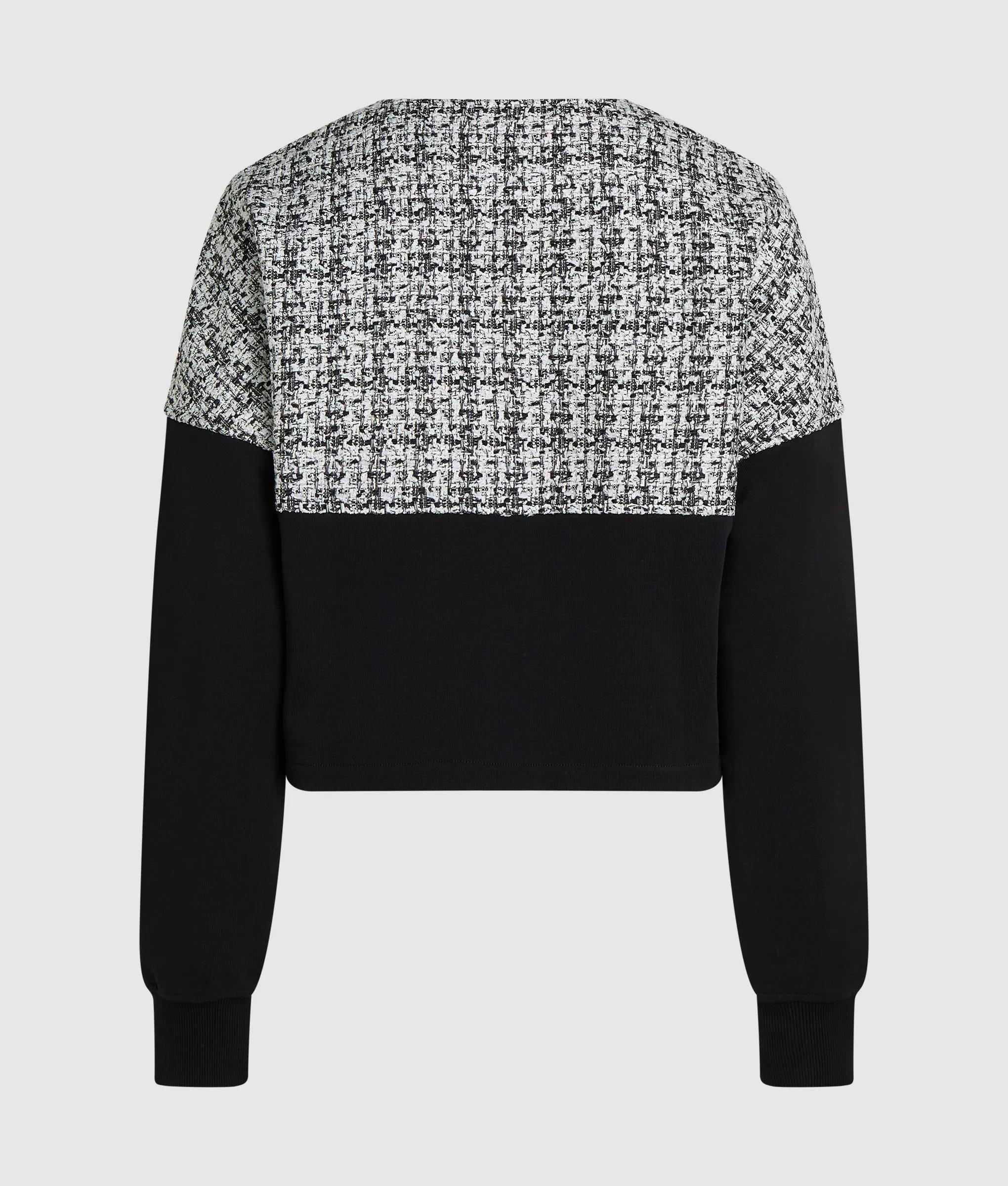 Bouclé panel jersey vest