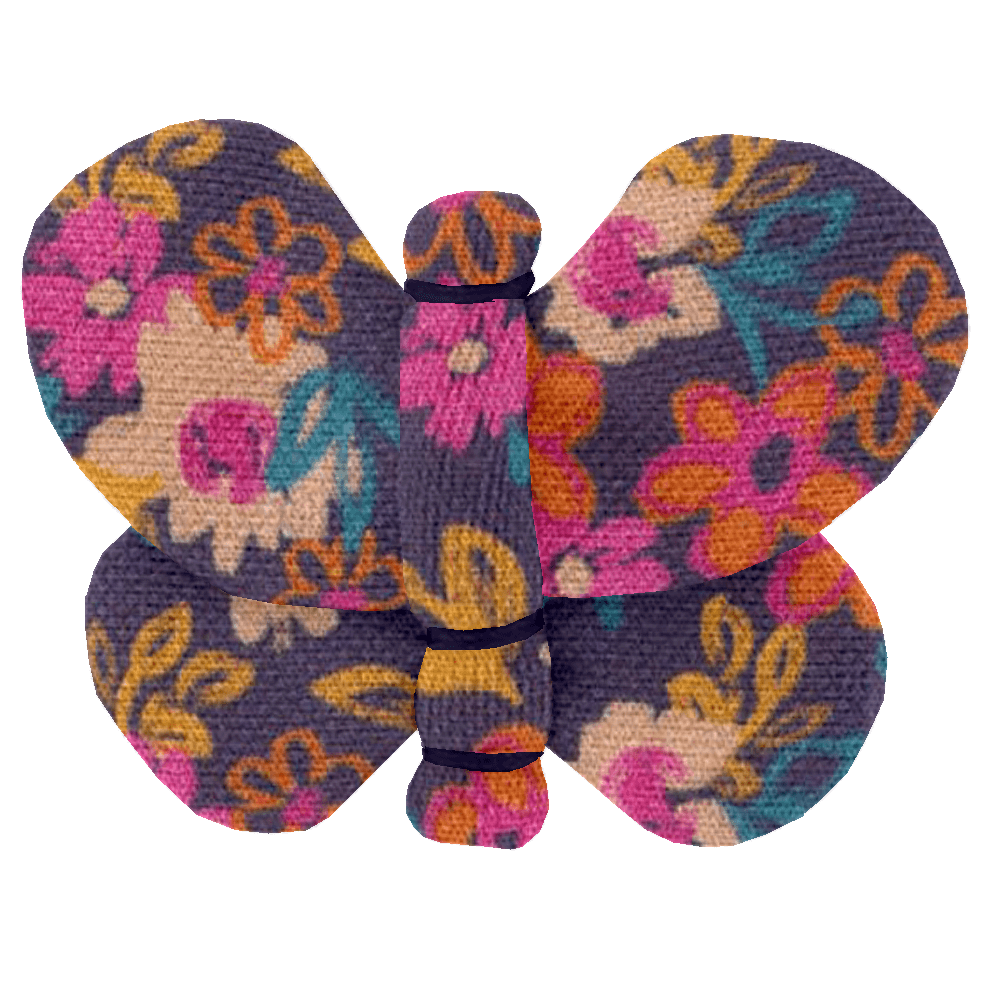 Barrette Petit Papillon Hippie Fleurie