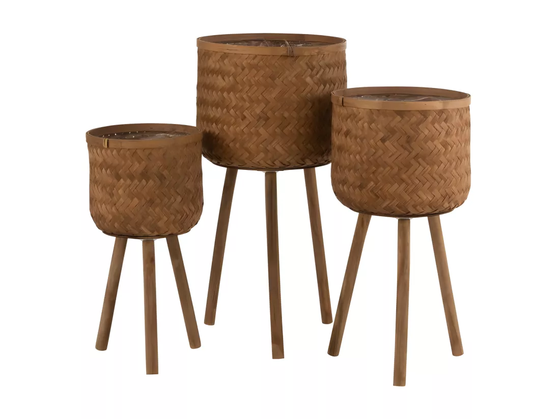 Lot de 3 Cache-Pots sur Pied 