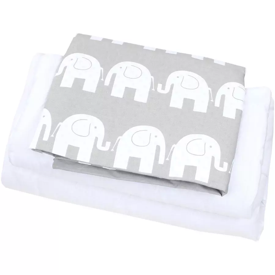 TupTam Unisex Baby Bettwäsche Wiegenset 4-teilig grauweiß