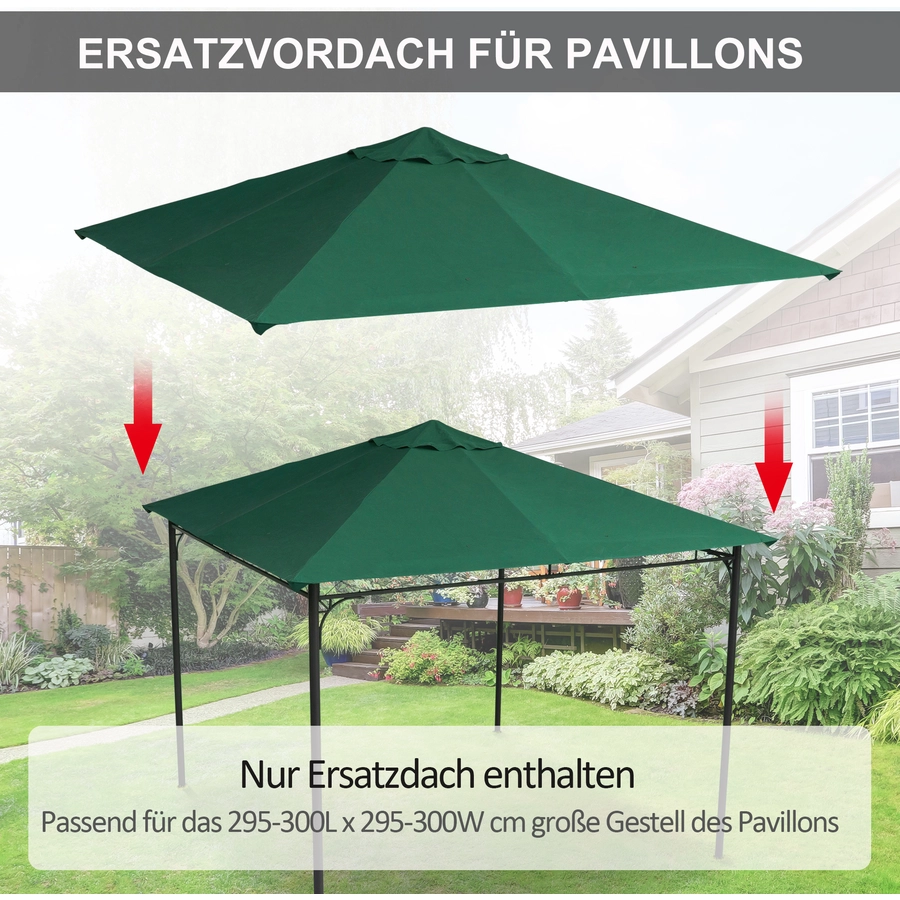 Outsunny Ersatzdach für Pavillon grün