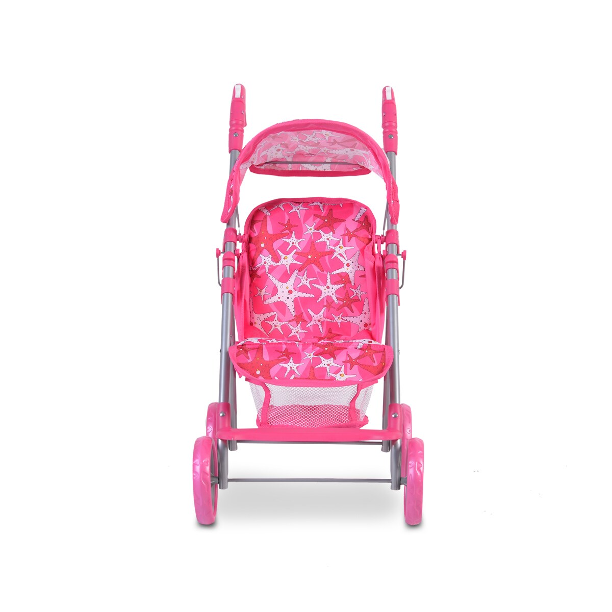 Moni Puppenwagen Stars 9351 faltbar, Rückenlehne und Schiebegriffe verstellbar pink