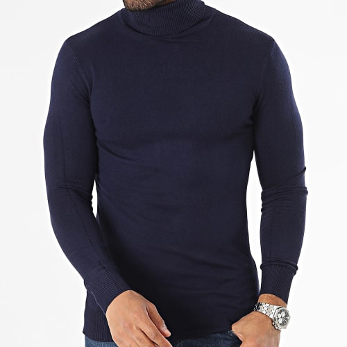 Pull Col Roulé Bleu Marine