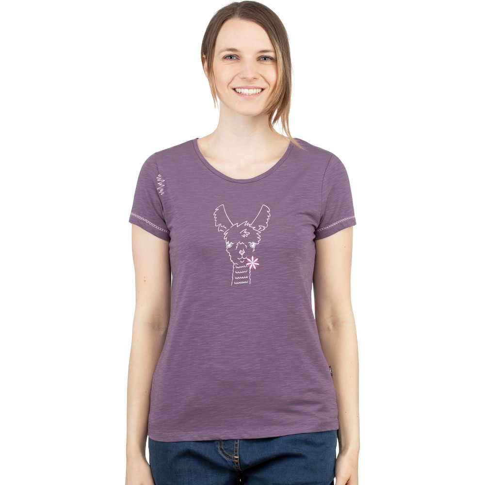 Chillaz Gandia Happy Alpaca T-Shirt Damen dark violet