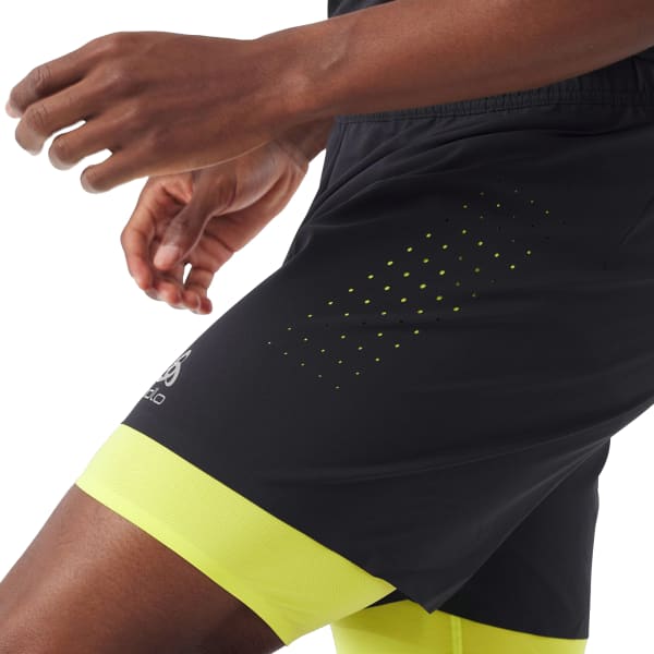 Short running ODLO ZEROWEIGHT 5 INCH 2IN1 SHORTS BLACK-EVENING PRIMROSE