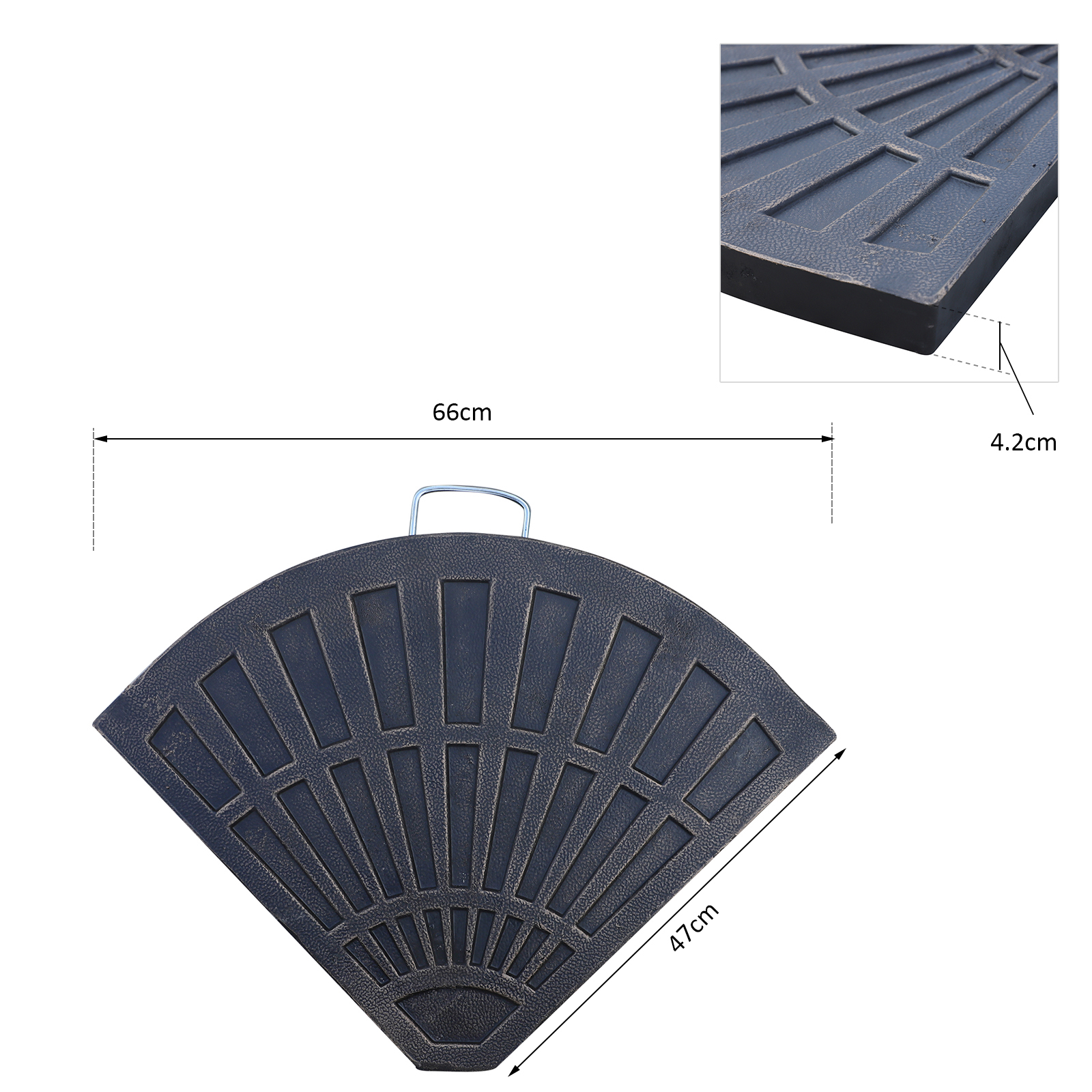 Conjunto de 2 bases para guarda-sol Outsunny, pés excêntricos para guarda-sol, suporte para guarda-sol em formato de banana para pátio e jardim, 66x47x4,2cm, resina