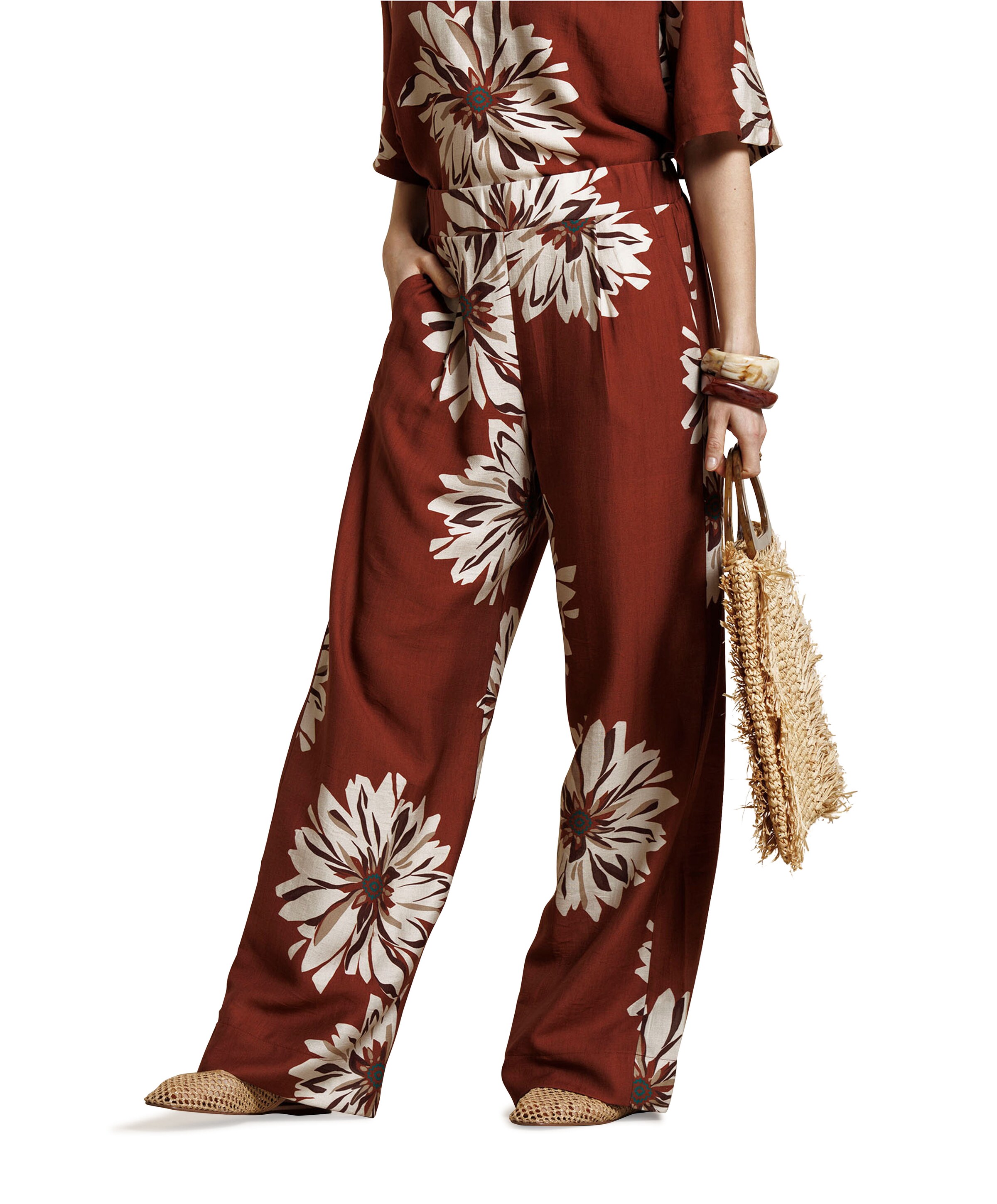 Studio Anneloes Bruce flower dames broek brique