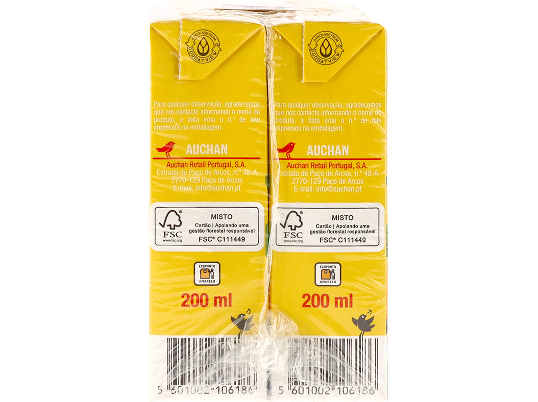 ICE TEA AUCHAN LIMÃO 6X200ML