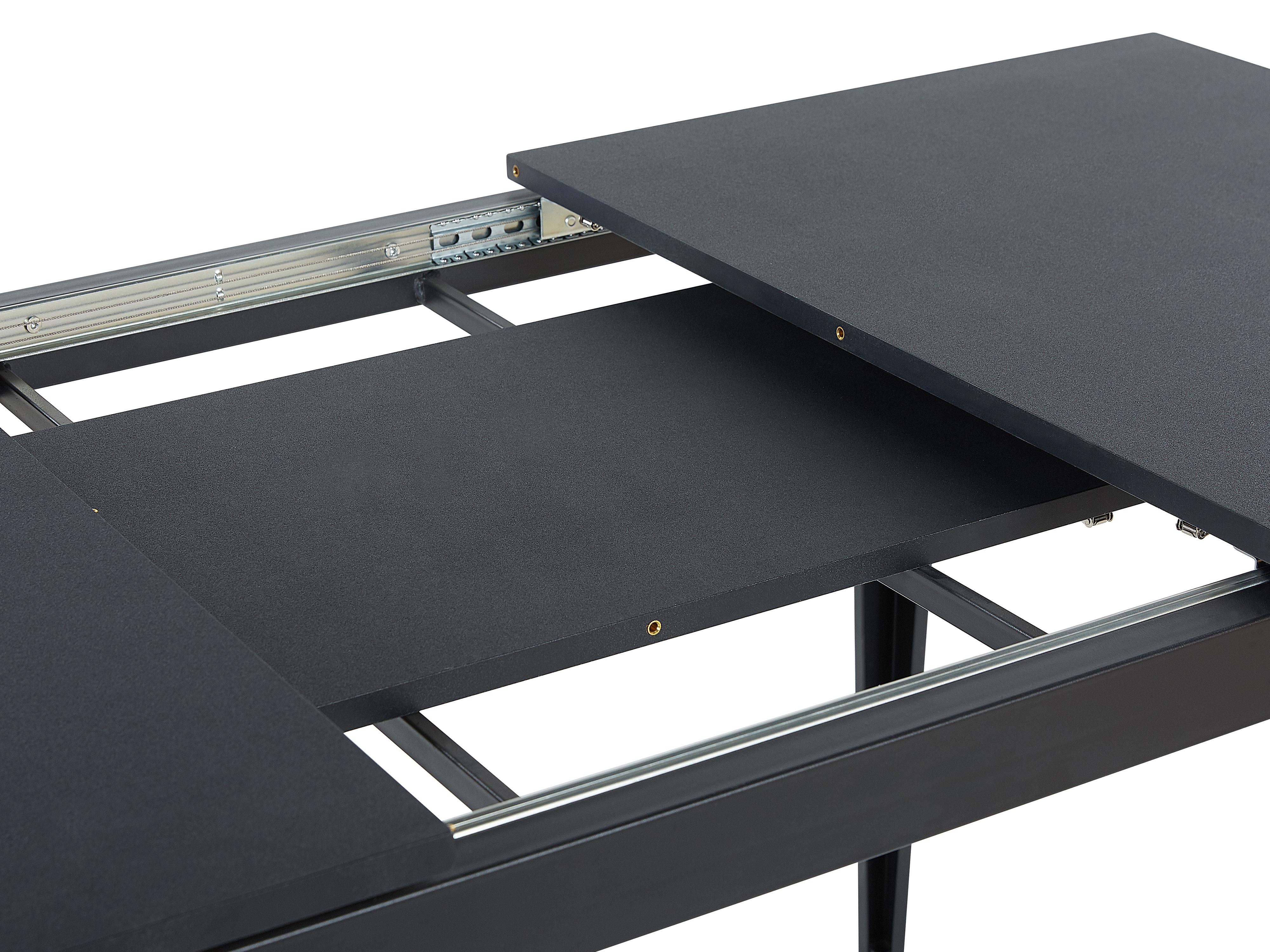 Eettafel uitschuifbaar NORLEY Zwart 80 cm 120/160 cm