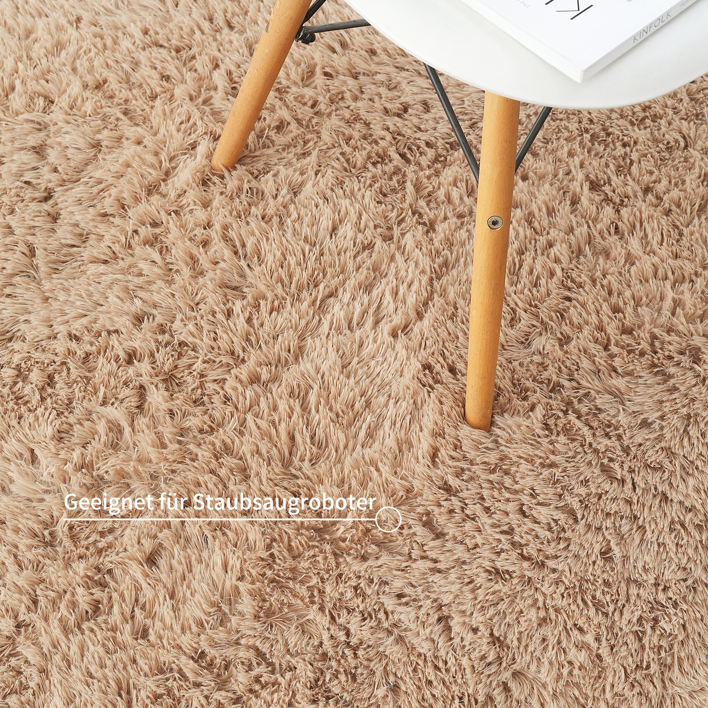 my home Hochflor-Teppich »Leava, besonders weich und kuschelig, leichter Glanz« rechteckig 37 mm Höhe uni, Mikrofaser Teppiche, Plüsch, Wohnzimmer, Schlafzimmer, Esszimmer