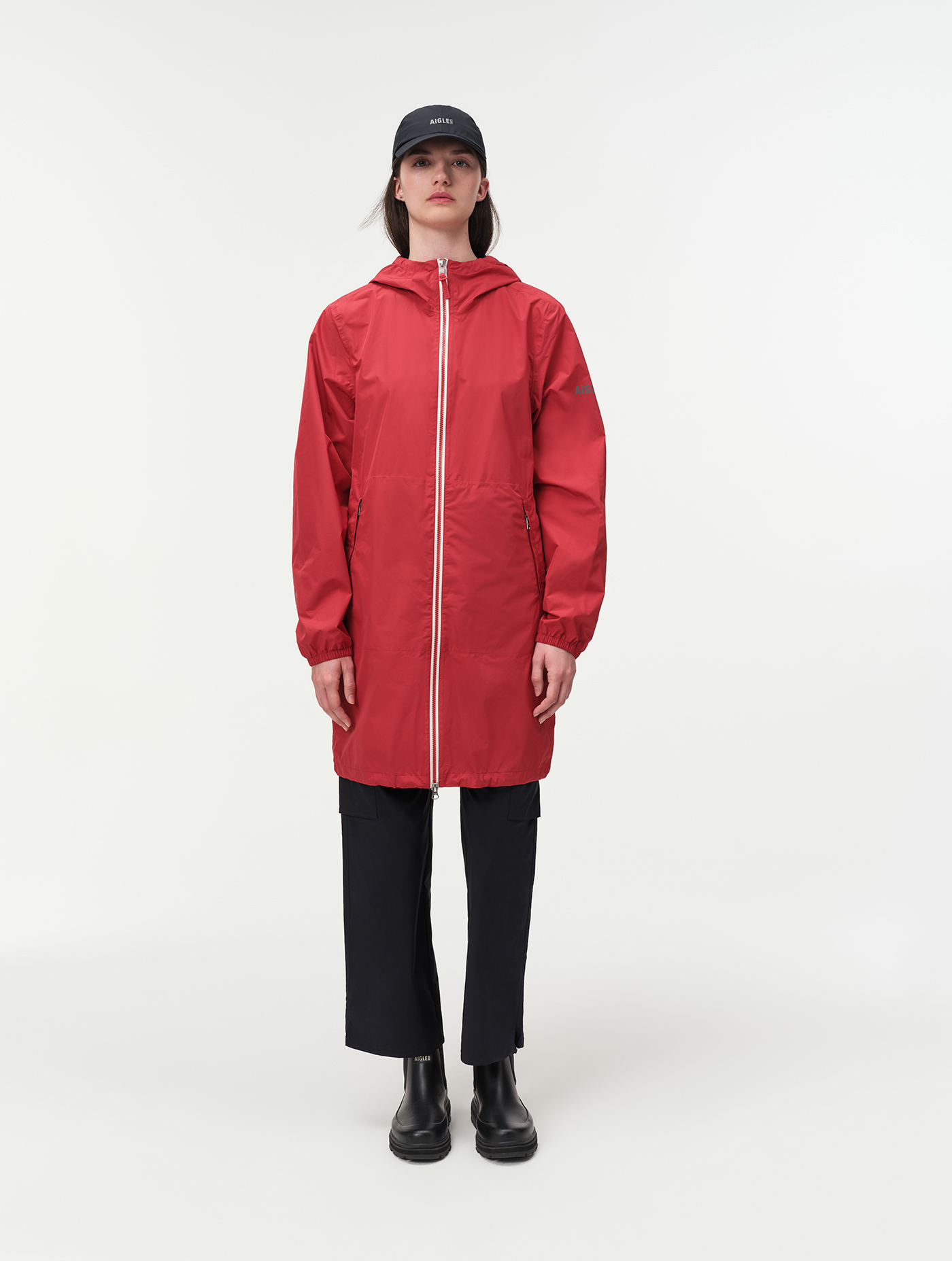 Rainpack 90 : Imperméable mixte coupe-vent MTD , long et pliable GRENAT