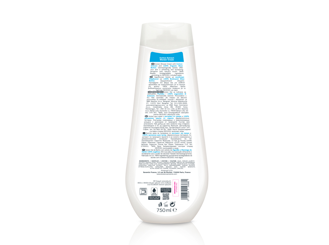 GEL BANHO BIOTEN FRESCURA DE ALGODÃO 750ML