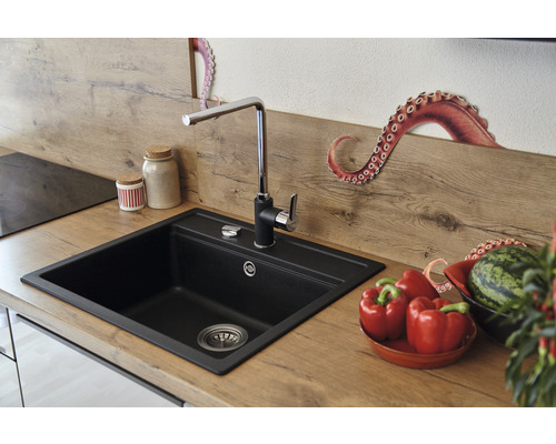 Schock Nemo N-100 A spoelbak, 570 x 510 mm, nero NEMN100AGNE
