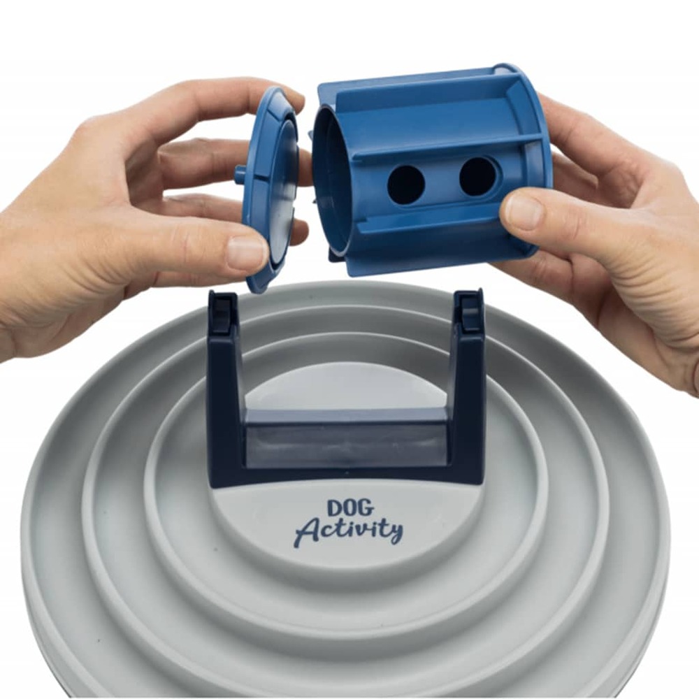 Bol à rouleaux d'activité canine bleu