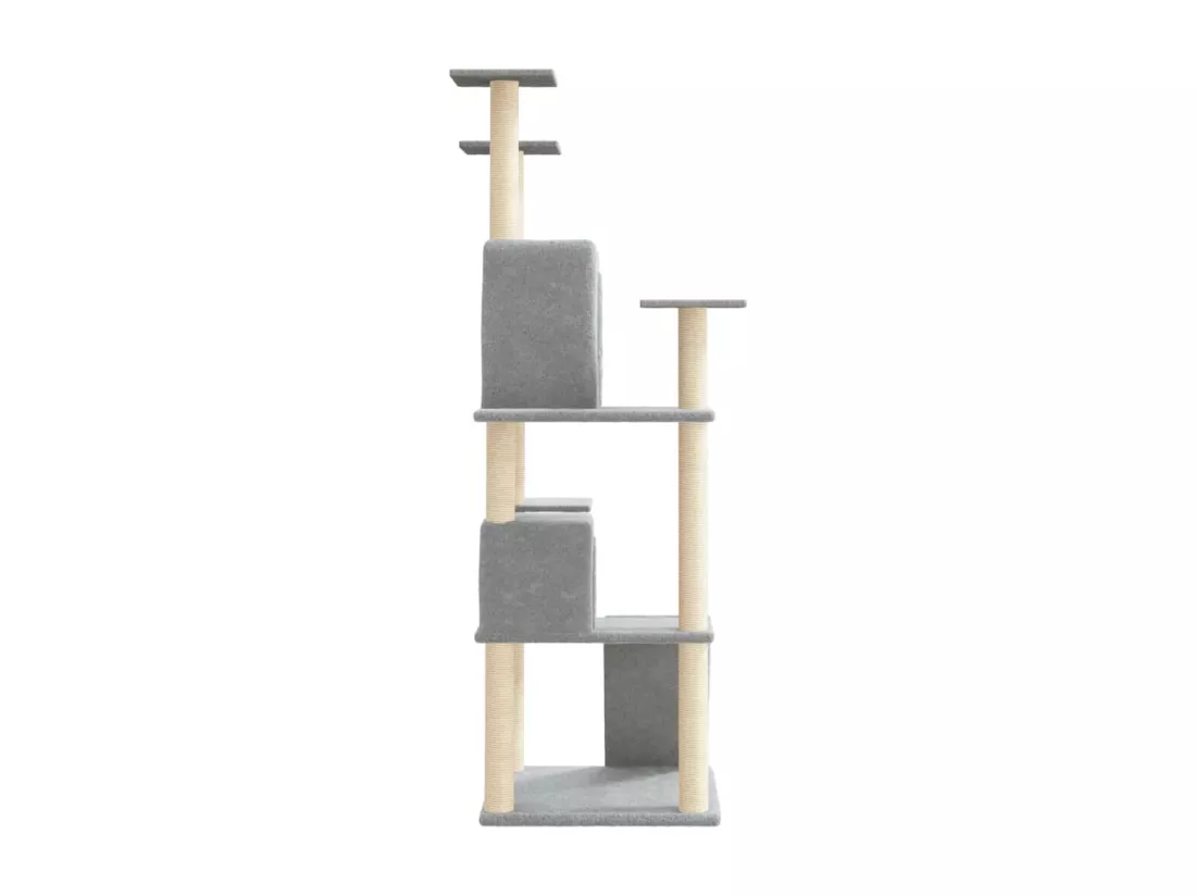 Arbre à chat avec griffoirs en sisal Gris clair 153 cm