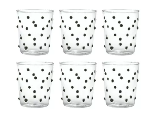 Zafferano Party Tumbler Verre Noir 45 Cl Set de 6 Pièces en Verre