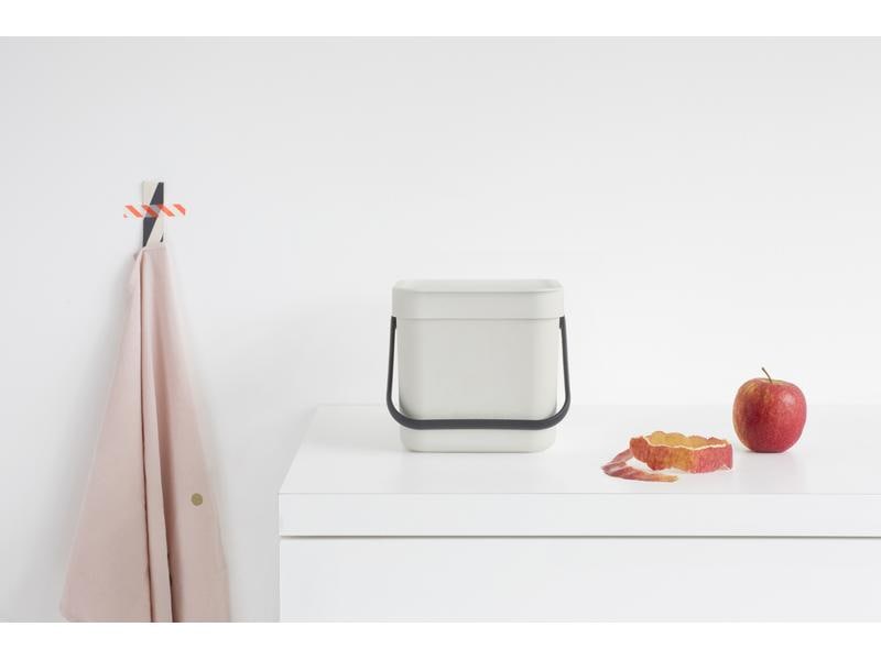 Brabantia Komposteimer Sort & Go 3 l, Hellgrau Abfallbehälter
