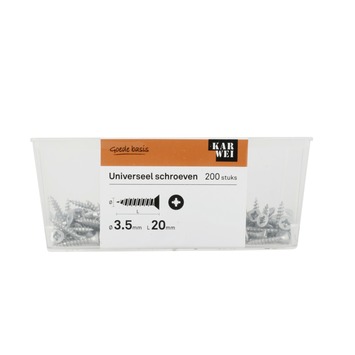 KARWEI unischroef platkop verzinkt 3,5x20 mm (200 stuks)