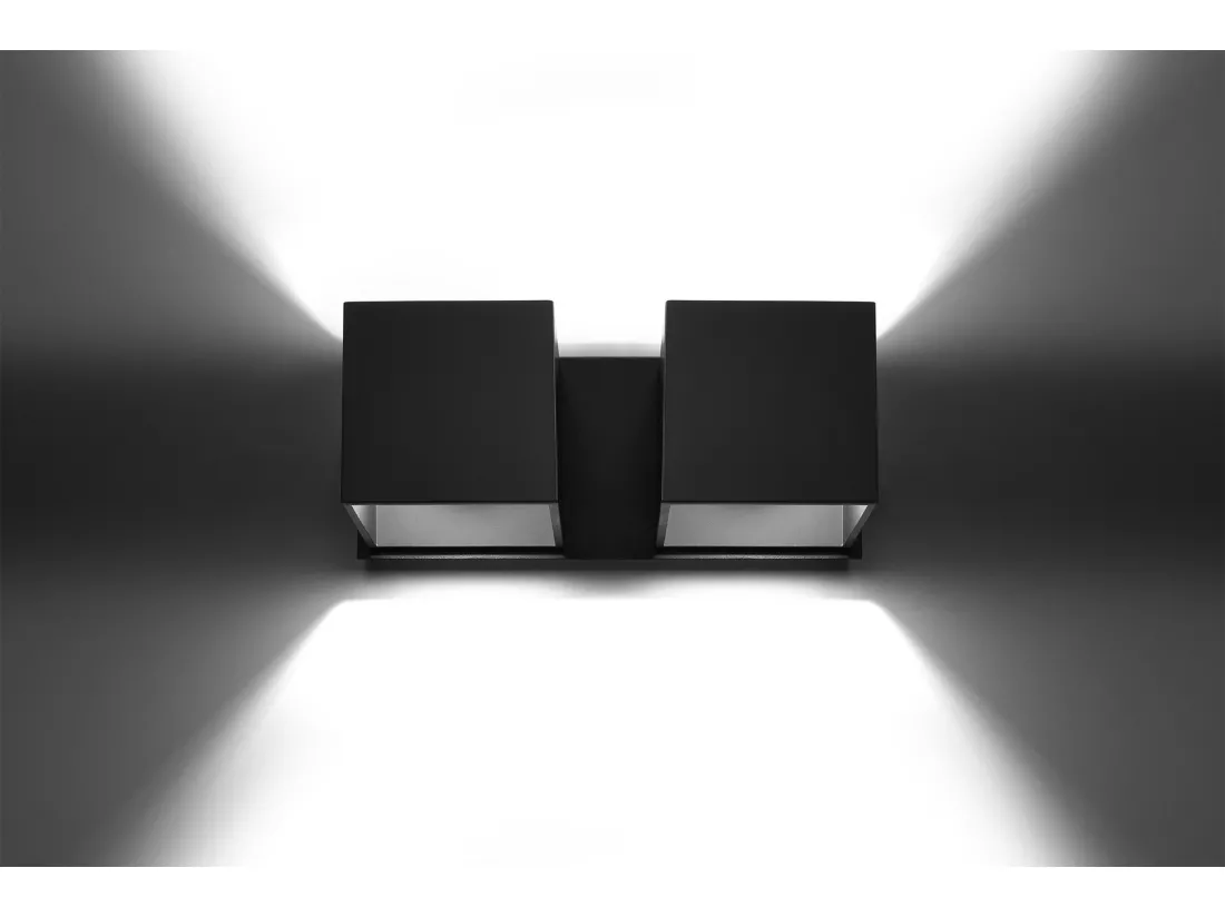 Sollux QUAD Applique Murale Twin Square Up & Down Noir G9