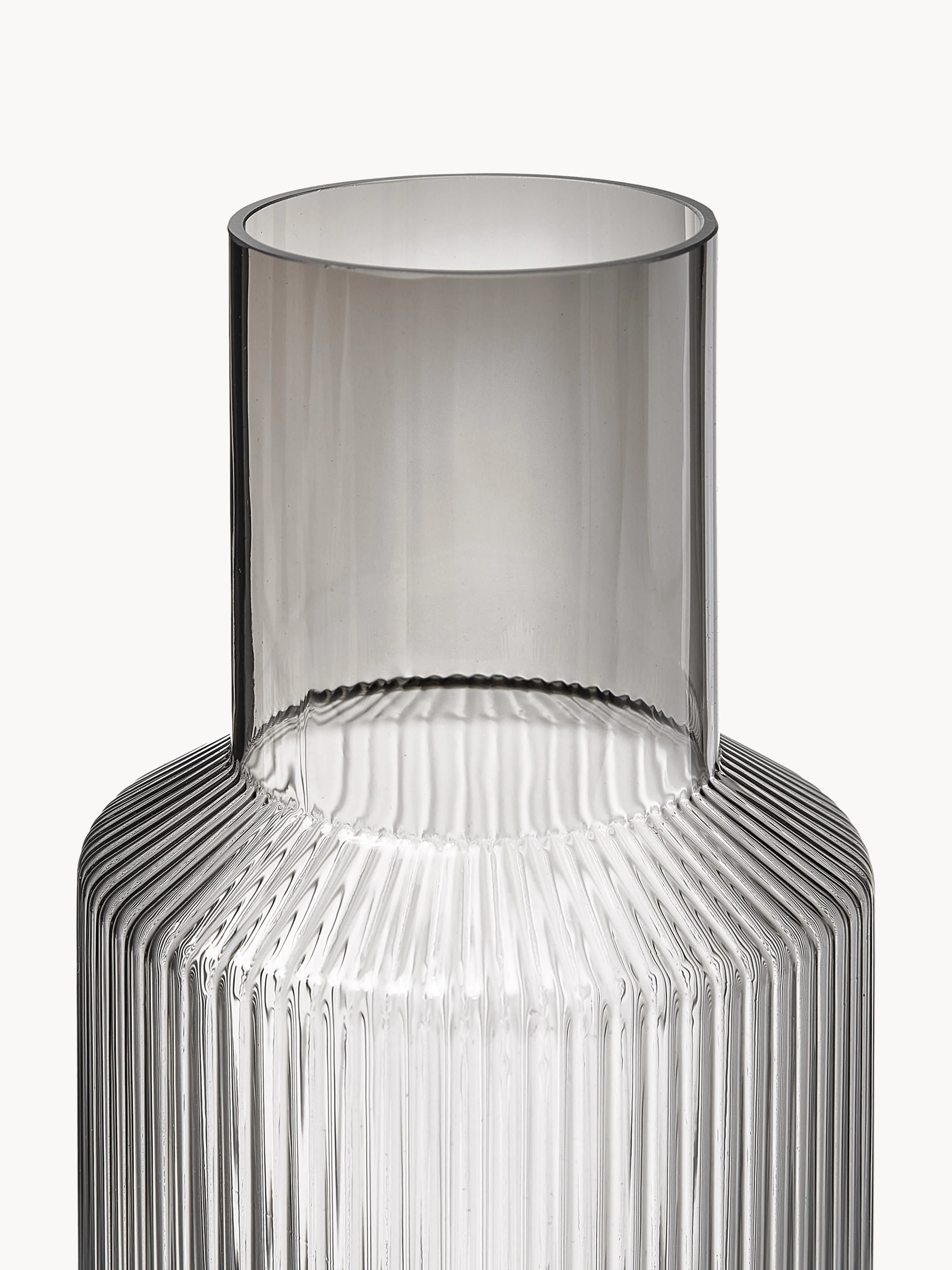 Mondgeblazen kleine waterkaraffen Ripple met waterglas, 2-delig