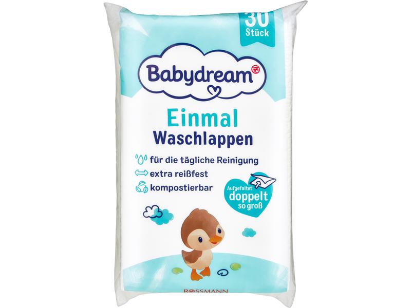 Babydream Baby-Waschlappen Einweg 5 x 30 Stück Einmal-Waschlappen