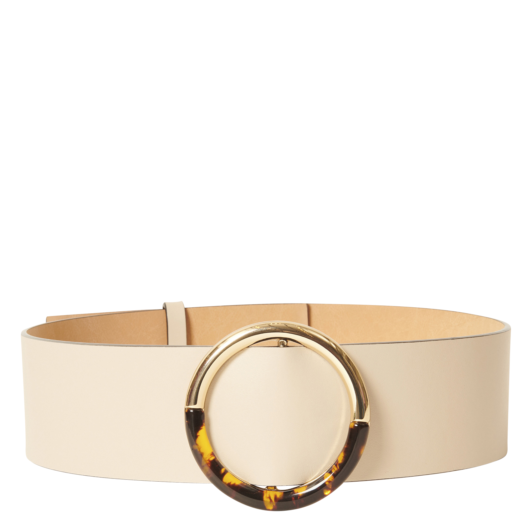 LAUREN - Ceinture boucle en cuir | Beige