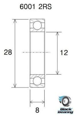 Roulement B3 - BLACKBEARING - 6001-2rs