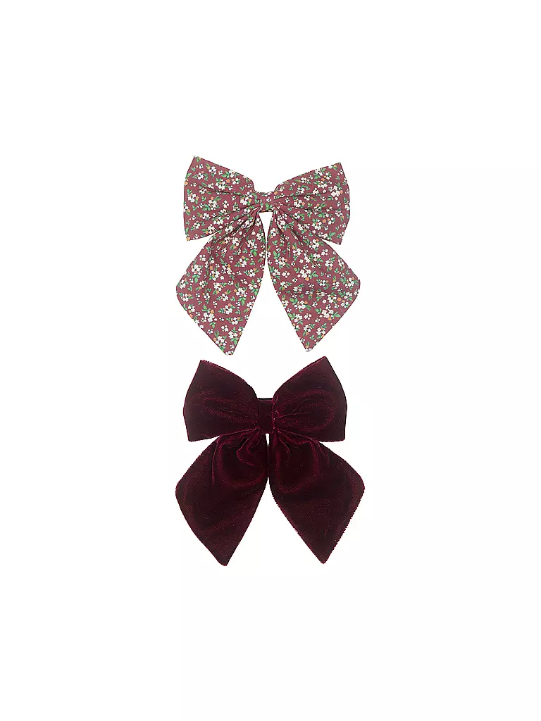 MIMI & LULA Haarspangen 2 Stück AGNES OVERSIZE BOW PACK- BURGUNY Into the Woods dunkelrot