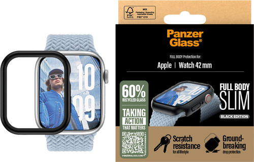 PanzerGlass Full Body Apple Watch 42mm Screenprotector Zwart