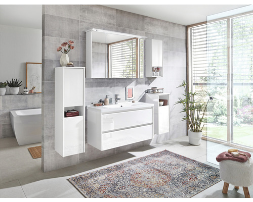 Pelipal xpressline 3261 halfhoge kast, wit met glazen front, BxHxD 30 x 115 x 33 cm