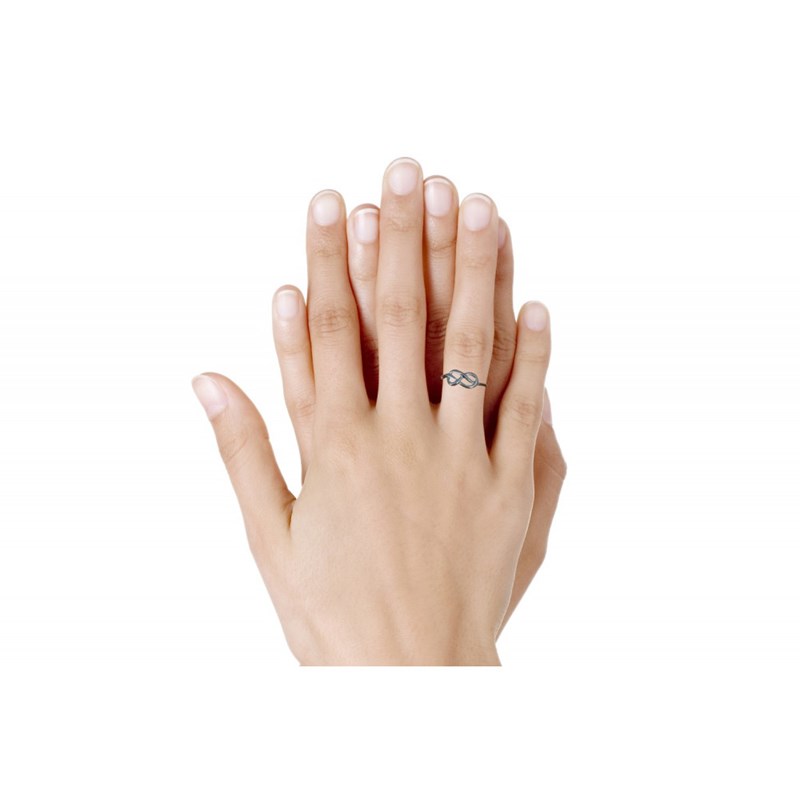 Bague Argent Rhodié Noeud Marin
